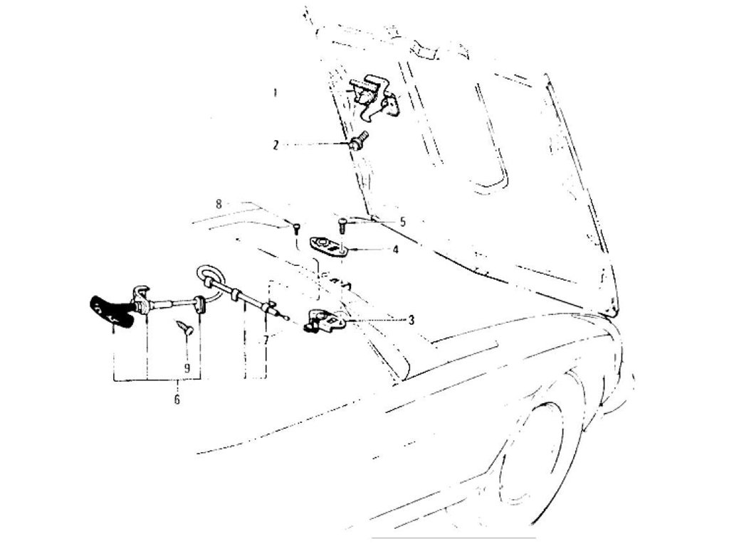 Hood Lock Control (2 Seater)  (From Aug.-'73)