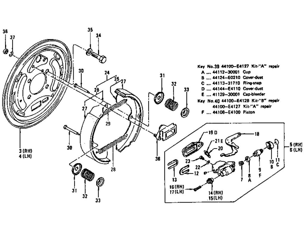 Rear Brake (Drum Brake) (To Jul.-'76)