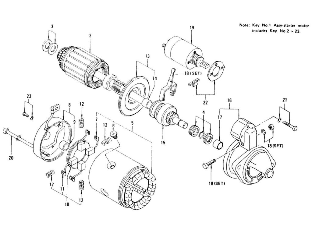 Starter Motor (For Automatic) (To Jul.-'72)