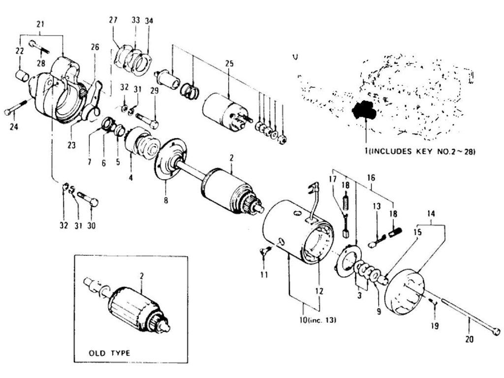 Starter Motor (For Manual) (To Sep.-'75)