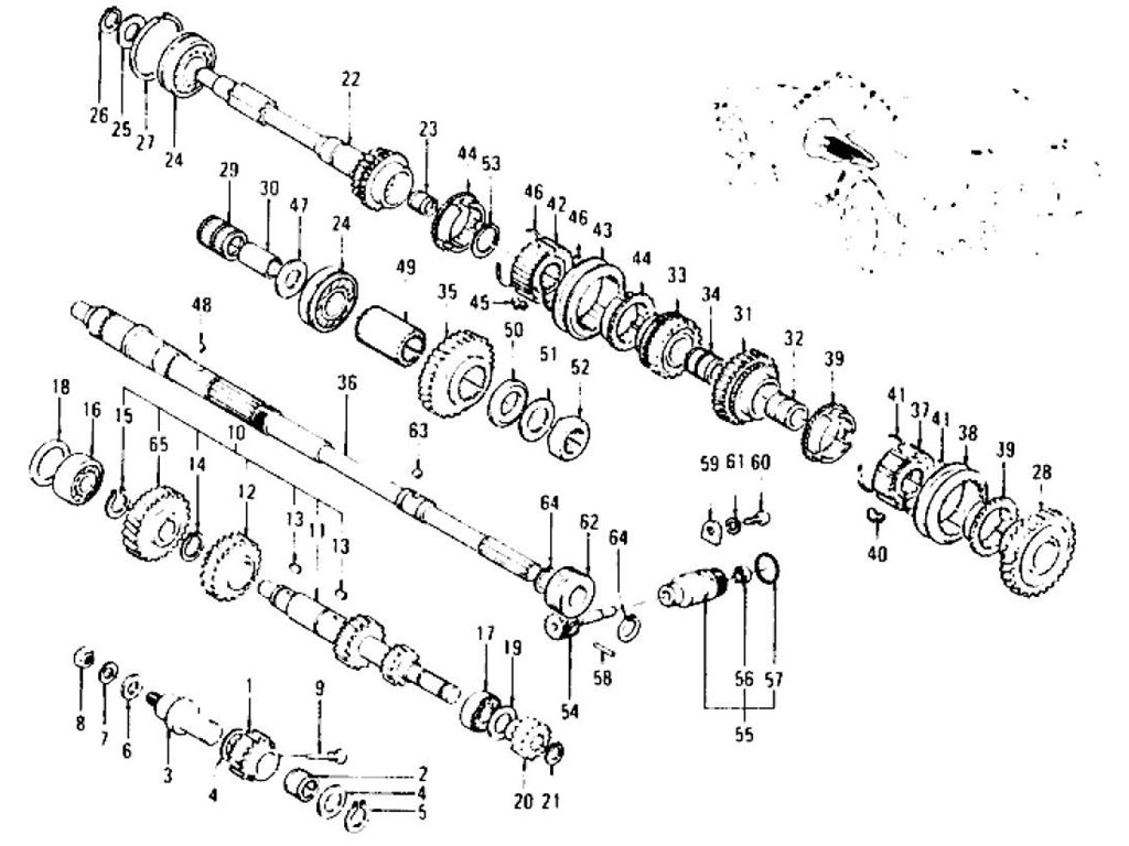 Transmission Gears, Speedometer Pinion (4 Speed-F4W71A) (To Aug.-'71)